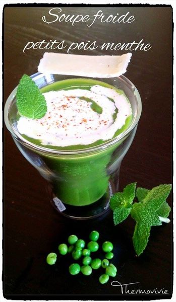 Soupe froide petits pois menthe
