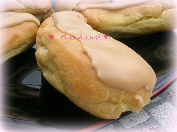 Eclairs au café et caramel au beurre salé