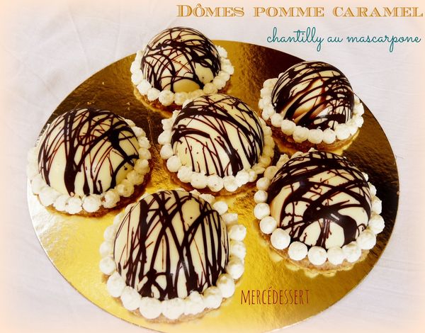 Dômes pomme caramel chantilly au mascarpone
