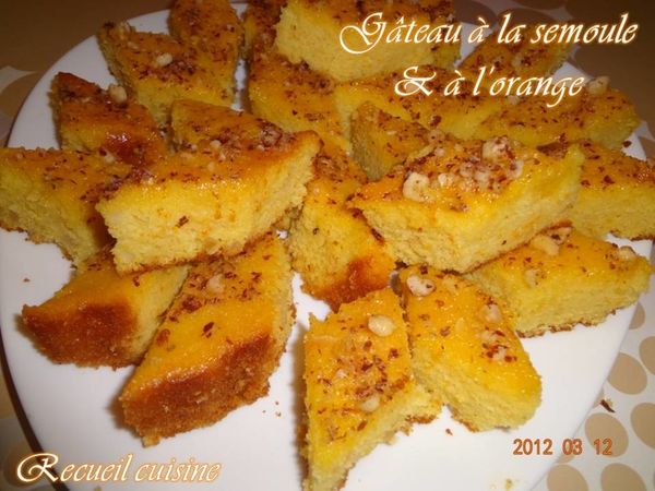 Gâteau à la semoule et à l’orange