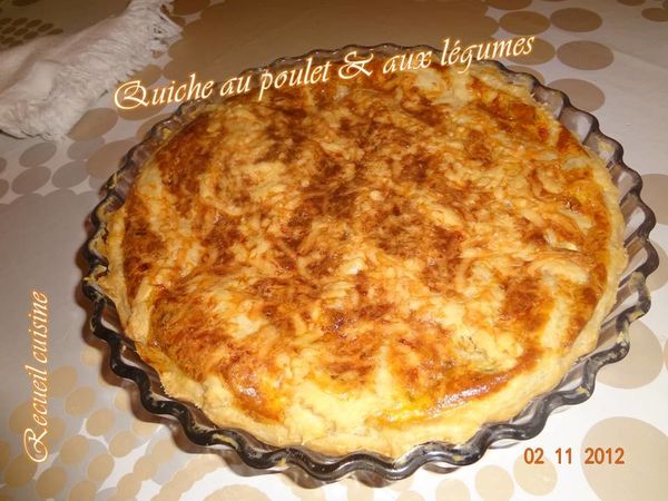 Quiche au poulet et aux légumes