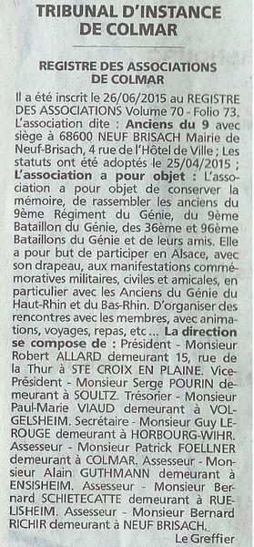 parution du 10 juillet 2015