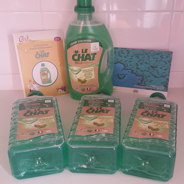 LESSIVE LE CHAT ECO-EFFICACITÉ AVEC LA BELLE ADRESSE (PRÉSENTATION DU TEST)
