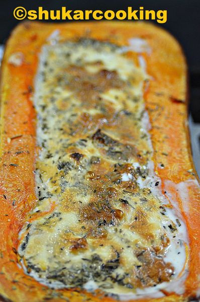 Butternut farcie au chèvre