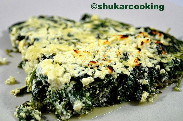 Gratin de roquette/épinard à la feta