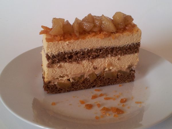 Entremets poires caramel inspiré par C. Felder