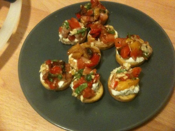Mini brushettas maison