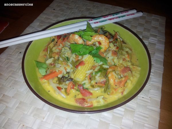 Mes crevettes au lait de coco épicé
