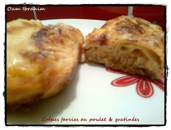 Crêpes farcies au poulet & gratinées