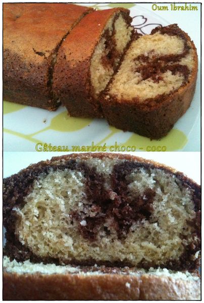 Gâteau marbré choco - coco