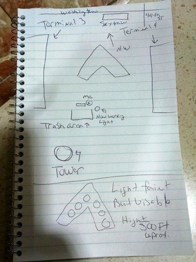 Croquis de l'ovni à Phoenix, le 01 mars 2016...