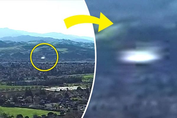 Photo de la vidéo, à partir du journal "Daily Star" : ovni filmé par un drone, en Californie, le 05 mars 2015...