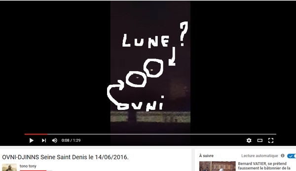 Photo : j'ai extrait cette image de la vidéo. Ovnis à Saint-Denis, le 14 juin 2016...