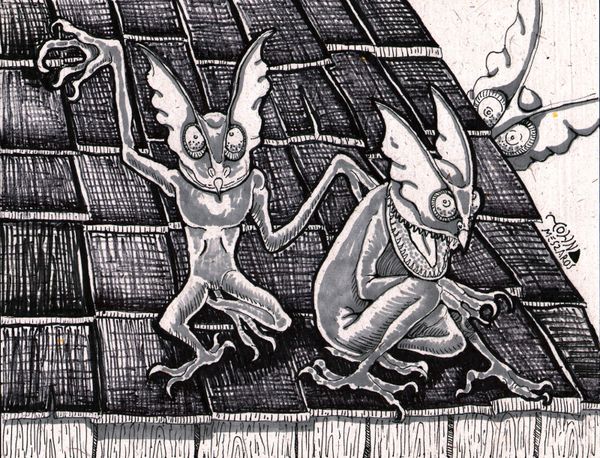 L'image ici est une illustration de rencontres Aliens à Kelly-Hopkinsville, USA, en 1955...
