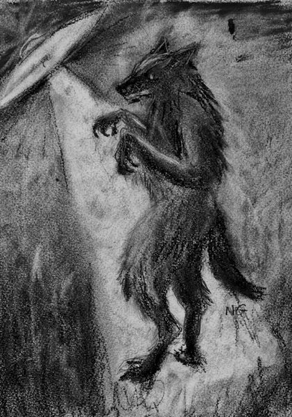 Image : une représentation de la créature Dogman...