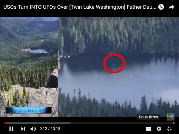 Photo : j'ai extrait cette image de la vidéo. Ovni à Twin Lake, le 07 septembre 2016...