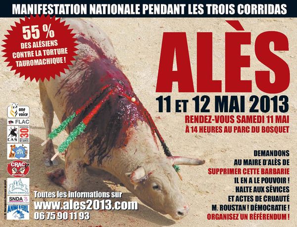 Alès : manifestation internationale unitaire contre les corridas