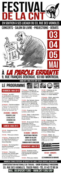 Montreuil (93) : fête de la CNT à la Parole errante