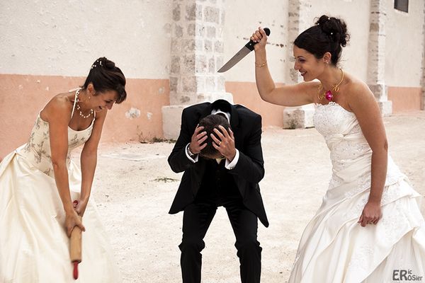 Retour d'une séance mariage revisité avec humour