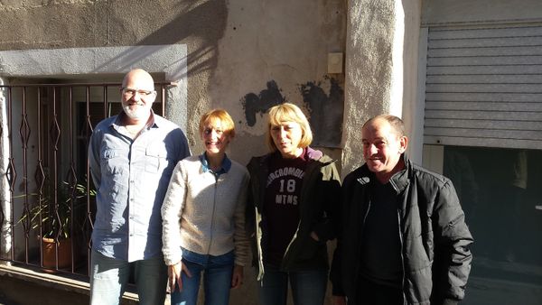 Les candidats du PCF-Front de gauche dans le canton de Frontignan : Jean-Franck Cappelini, Nadine Despretz, Michèle Aversa et Thierry Bonnavenc