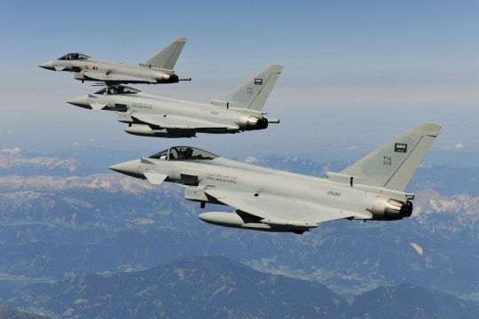 Des chasseurs européens Eurofighters de l’armée de l’air saoudienne