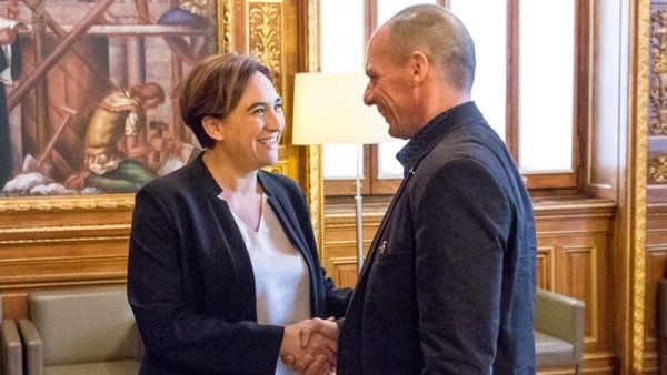 Rencontre d'Ada Colau avec Yanis Varoufakis