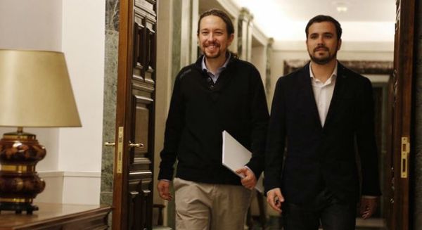 Pablo Iglesias et Alberto Garzon . Photo Agustin Catalan