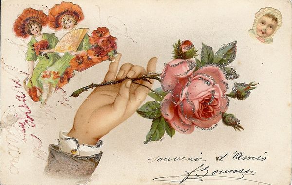 cartes anciennes : des mains