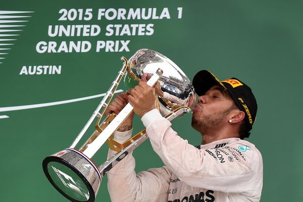 À Austin, Hamilton entre dans la cour des très grands. MARK RALSTON / AFP