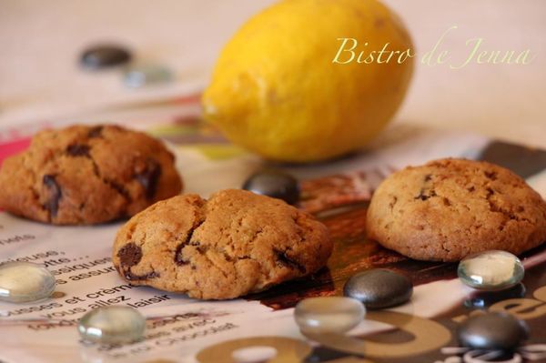 Palets citron aux éclats de chocolat noir-Ciasteczka cytrynowe z kawalkami gorzkiej czekolady