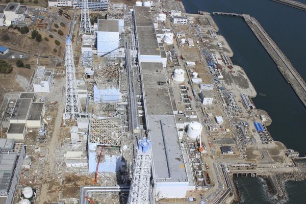 Devastated reactor buildings after the tsunami hit. Photo: AP
