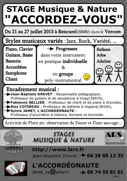 Accordéonaute : Stage d'été 2013 "Accordez-vous"