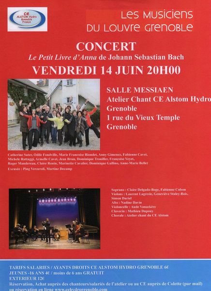 Concert - 14 juin 2013 - Les musiciens du Louvre Grenoble - Le Petit Livre d'Anna