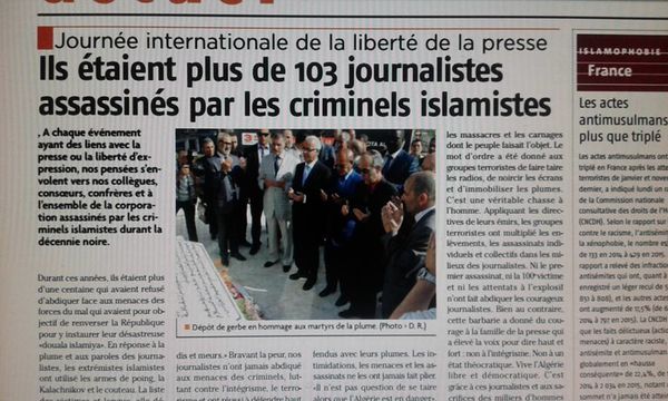 Journée internationale de la liberté de la presse (Algérie): Ils étaient plus de 103 journalistes assassinés par les criminels islamistes