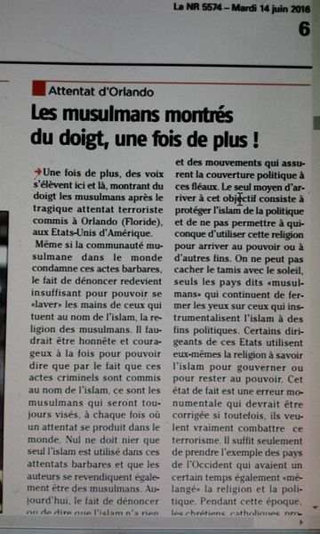 Attentat d’Orlando : Les Musulmans une fois de plus montrés du doigt !