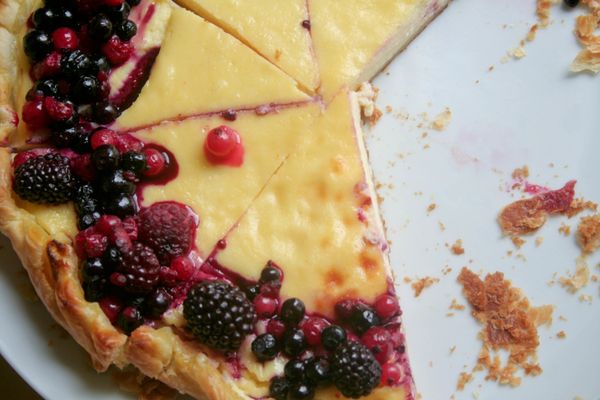 La tarte au fromage blanc et ses fruits rouges