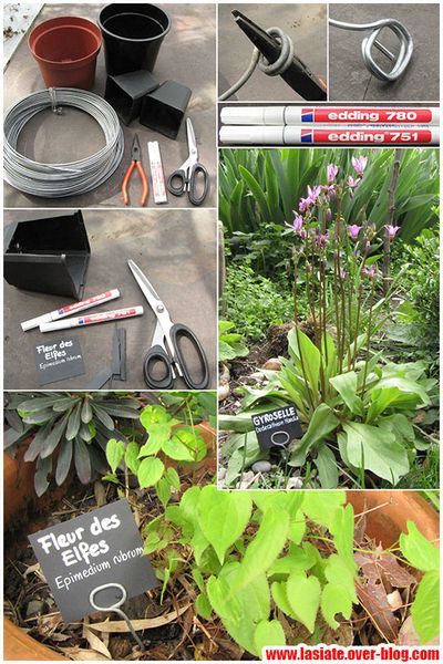 Des étiquettes de marquage de plantes avec du matériel recyclé