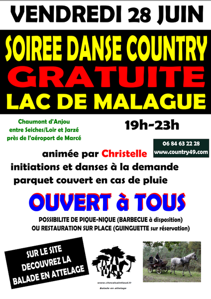 Soirée country à Malagué : 28 juin