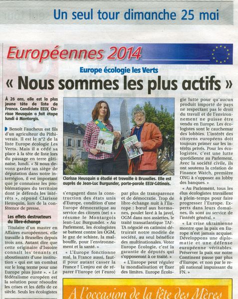 Dimanche votons pour une Europe écologiste