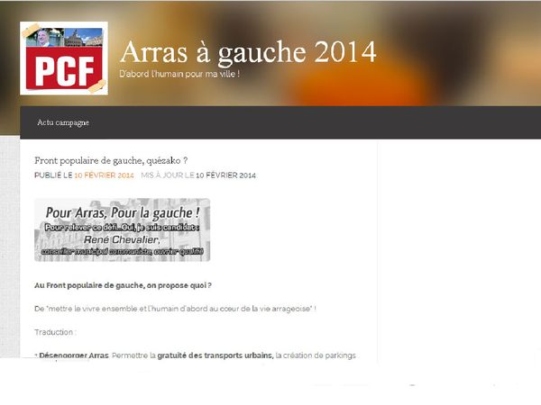 Arras à gauche 2014: Le blog officiel de campagne des élections municipales est ouvert