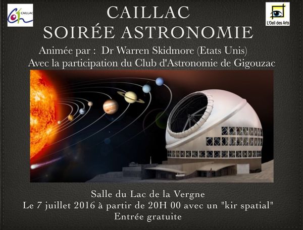 Conférence de Warren Skidmore jeudi 7 juillet à Caillac