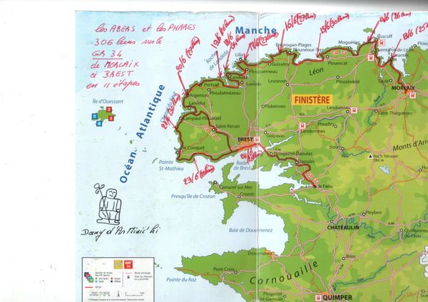 le GR 34 de Morlaix à Brest par les Abers (Wrac'h - Benoît - Ildut ) et les Phares (de l'île de Batz, de la Vierge, du Four, de Trézien, de St Mathieu, du Petit Minou)