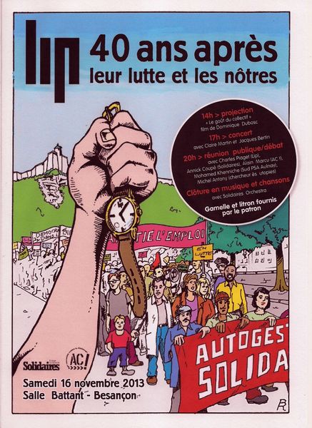 Lip 40 ans après, leurs luttes et les nôtres. Réunion publique/Débats à Besançon.