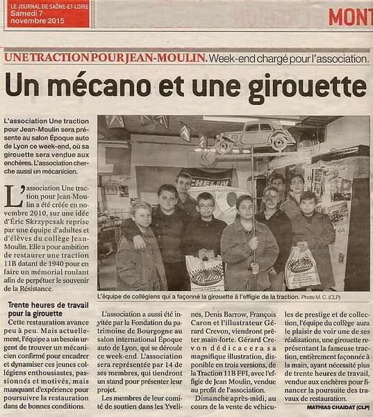 La presse locale souligne l'événement, un bel exemple!.