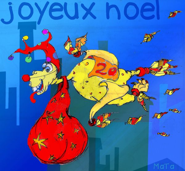 petite illustration pour le calendrier de l'avent de BDA " A poils et à Plumes"