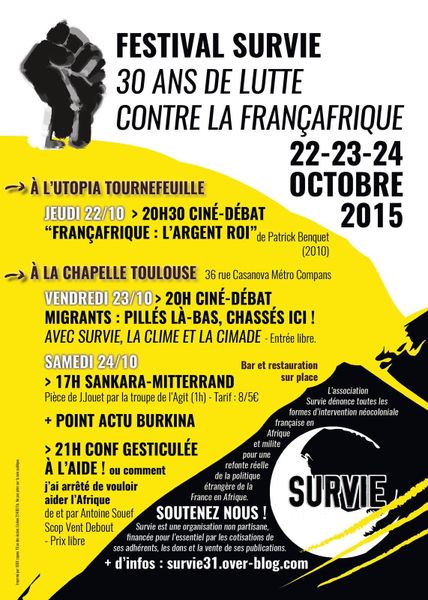 Festival contre la Françafrique du 22 au 24 octobre 2015