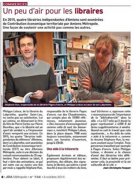 Article de Jean-Christophe Fouquet dans le JDA