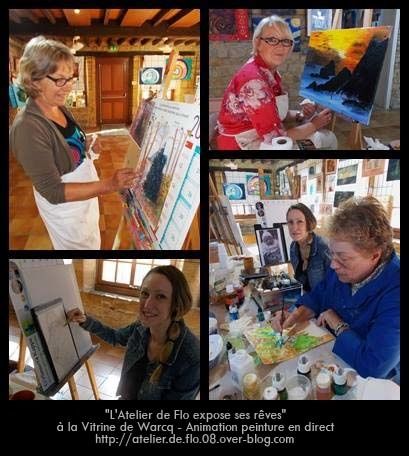 Animation peinture avec les artistes de l'atelier de flo