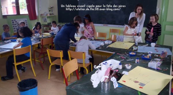 Un tableau vivant et rigolos pour les papas !