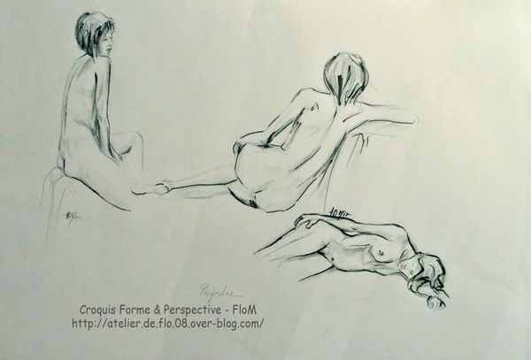 Croquis Etude de la perspective du corps en dessin